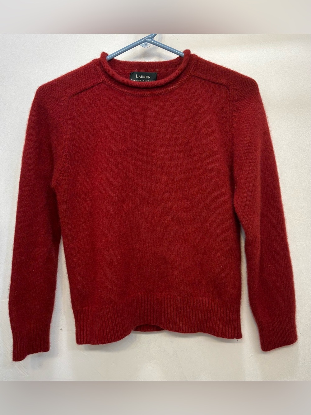 Lauren Ralph Lauren Red Merino Wool, Cashmere, Rabbit Hair Blend Sweater Medium